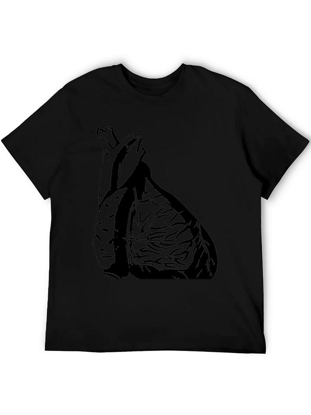 Anatomical Heart Graphic Tee - Black Cotton Casual T-Shirt product image 5