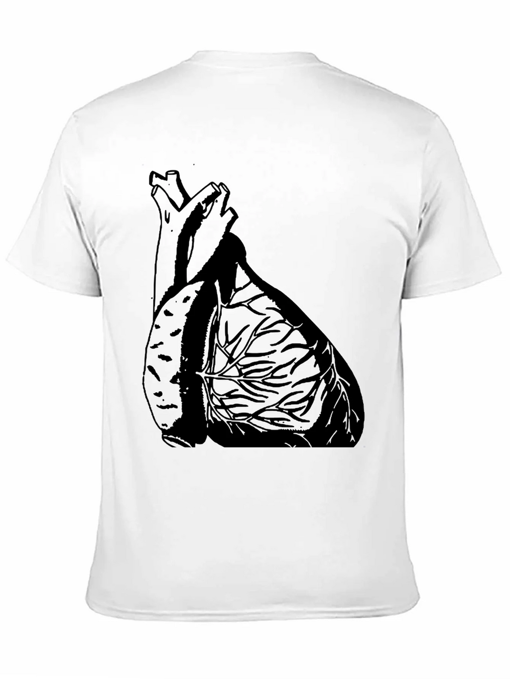 Anatomical Heart Graphic Tee - Black Cotton Casual T-Shirt product image 10