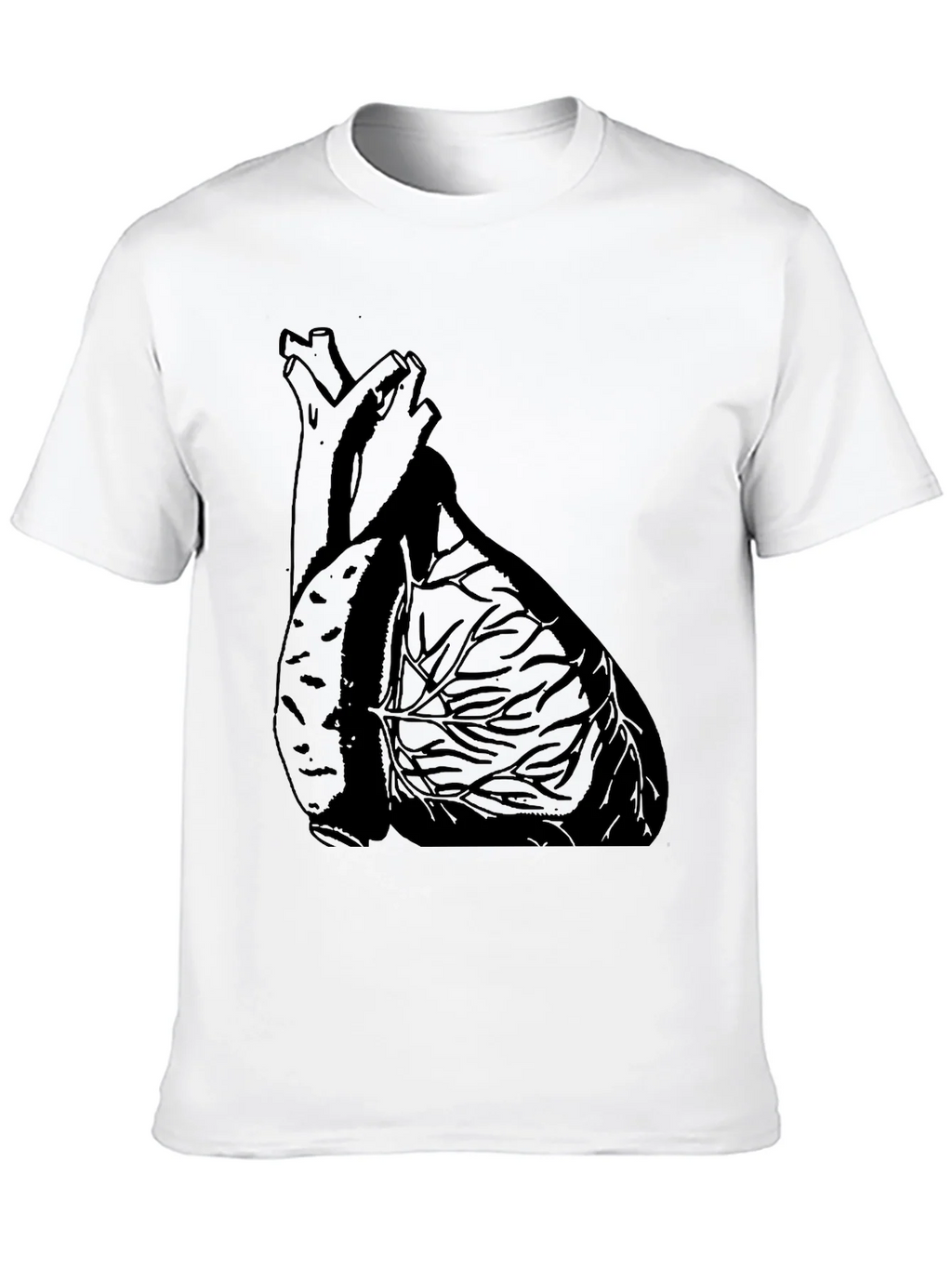 Anatomical Heart Graphic Tee - Black Cotton Casual T-Shirt product image 9