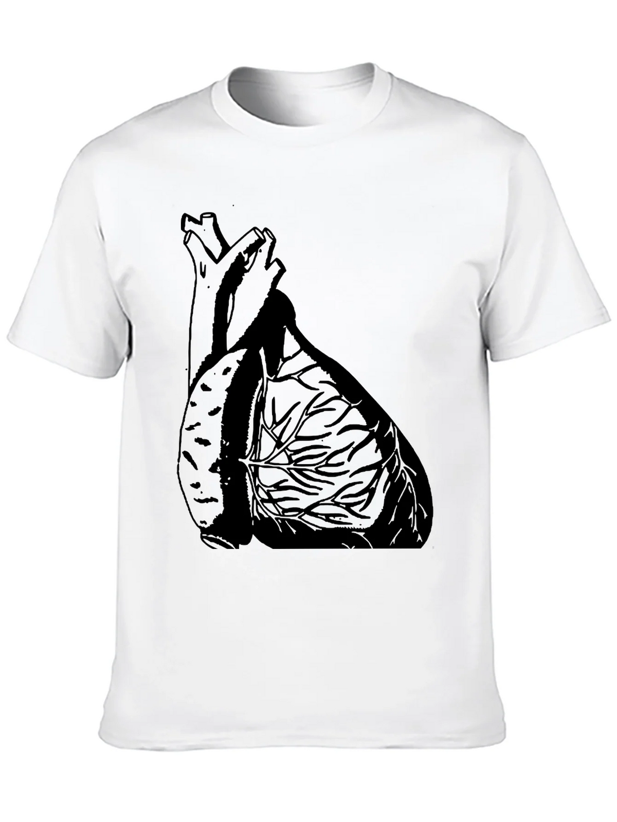 Anatomical Heart Graphic Tee - Black Cotton Casual T-Shirt product image 9