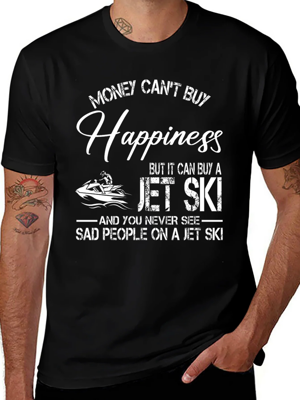Money Cant Buy Happiness Jet Ski T-Shirt product image 1