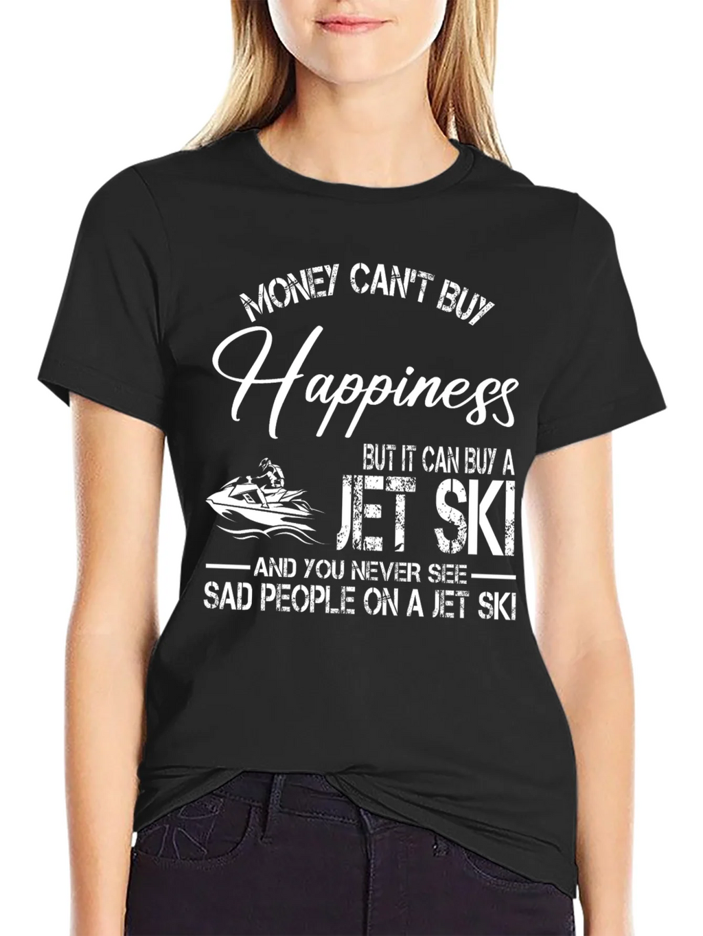 Money Cant Buy Happiness Jet Ski T-Shirt product image 2