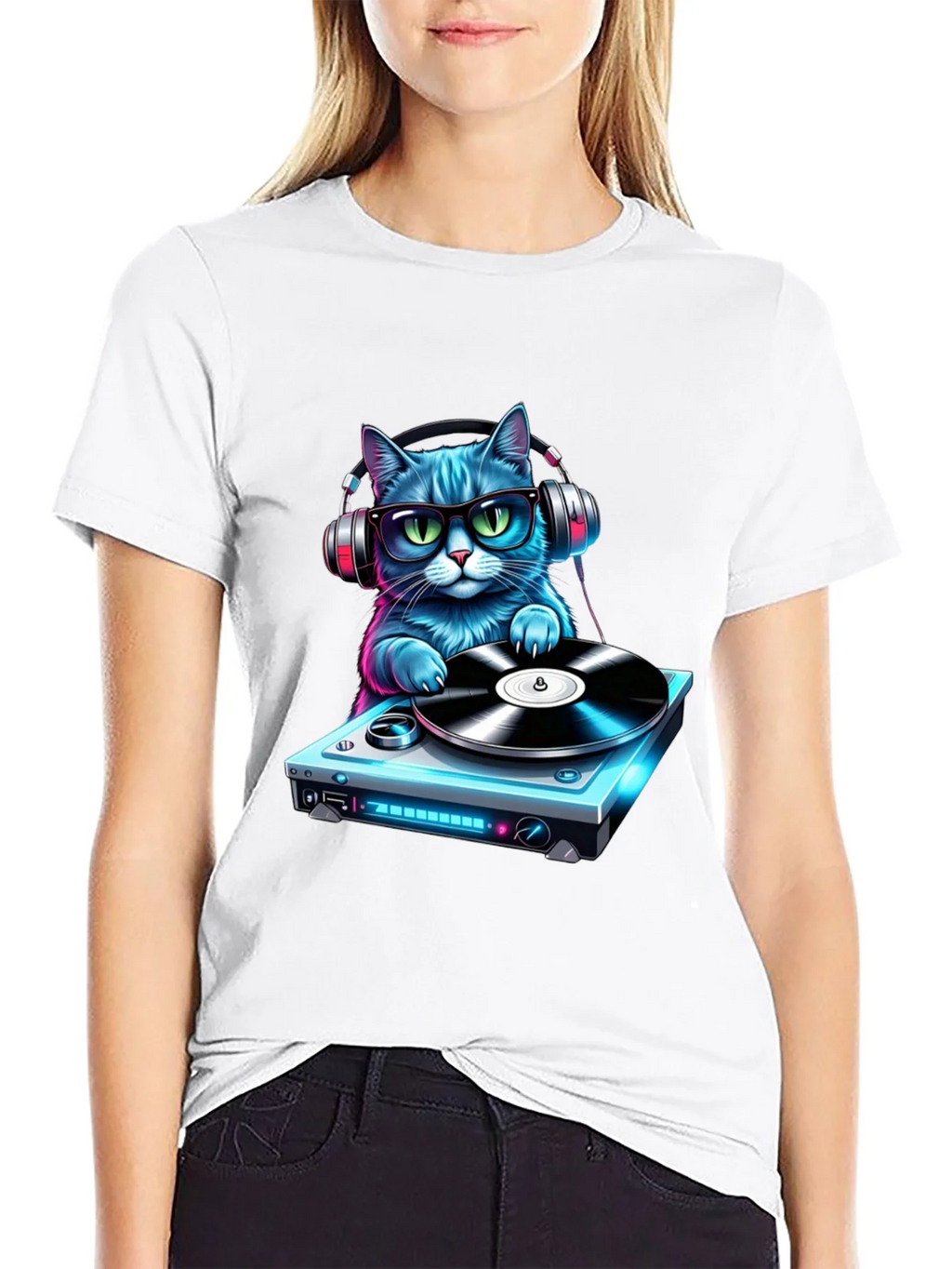 DJ Cat Graphic Tee - Cool & Fun T-Shirt product image 8