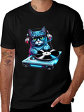 DJ Cat Graphic Tee - Cool & Fun T-Shirt product image 1