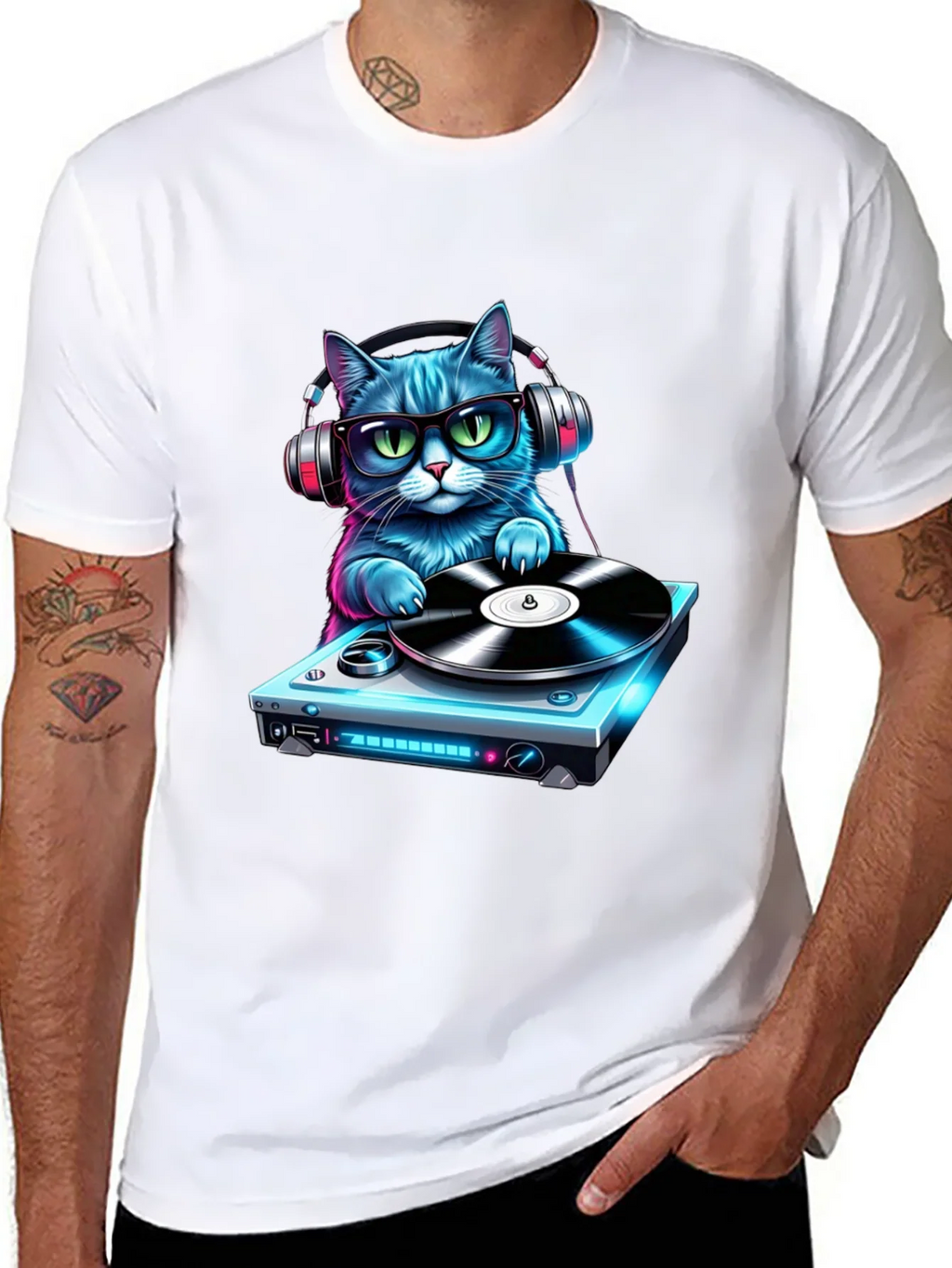 DJ Cat Graphic Tee - Cool & Fun T-Shirt product image 7