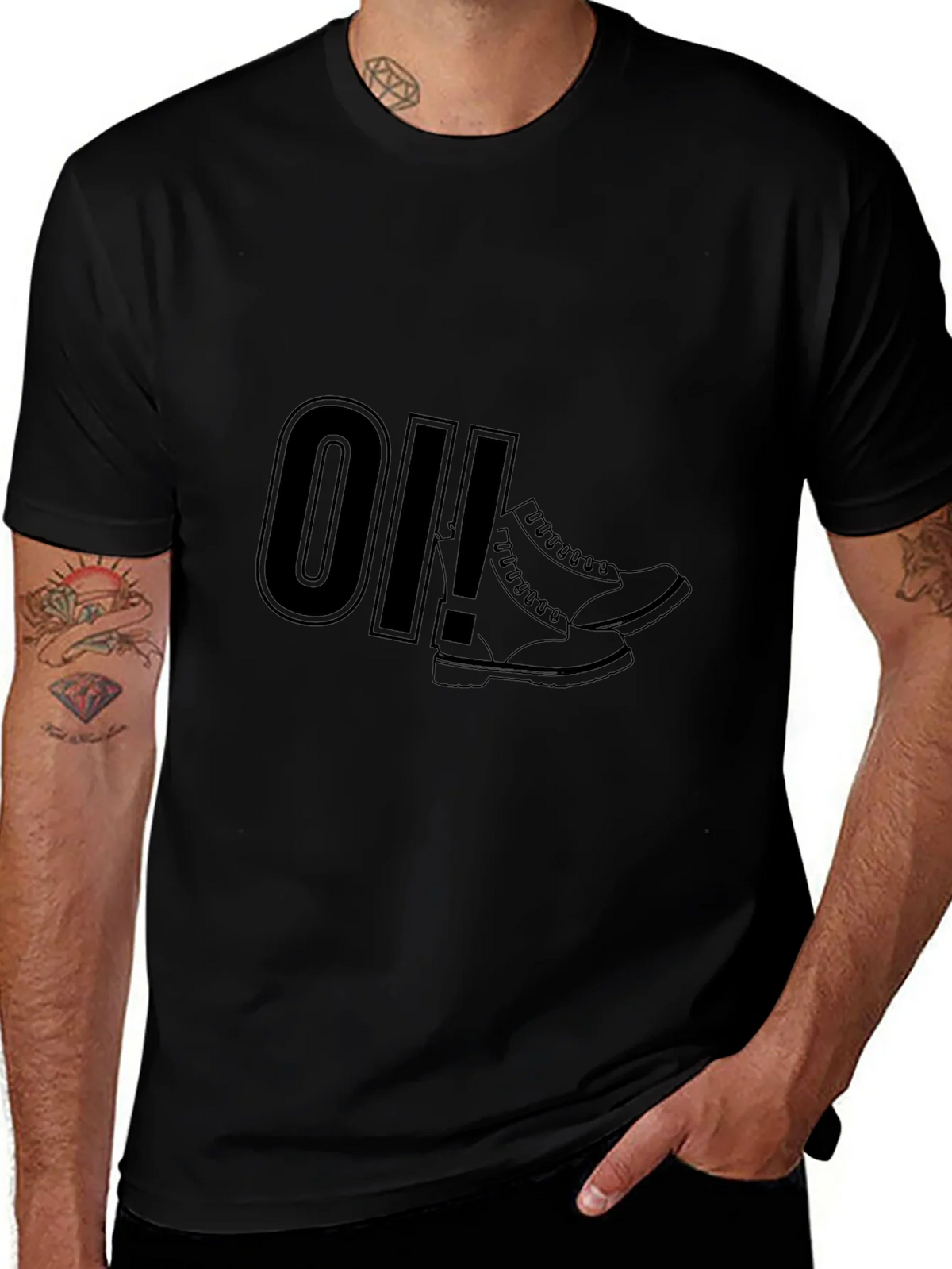 Oi! Boots Graphic Tee - Black Punk Rock Style product image 1