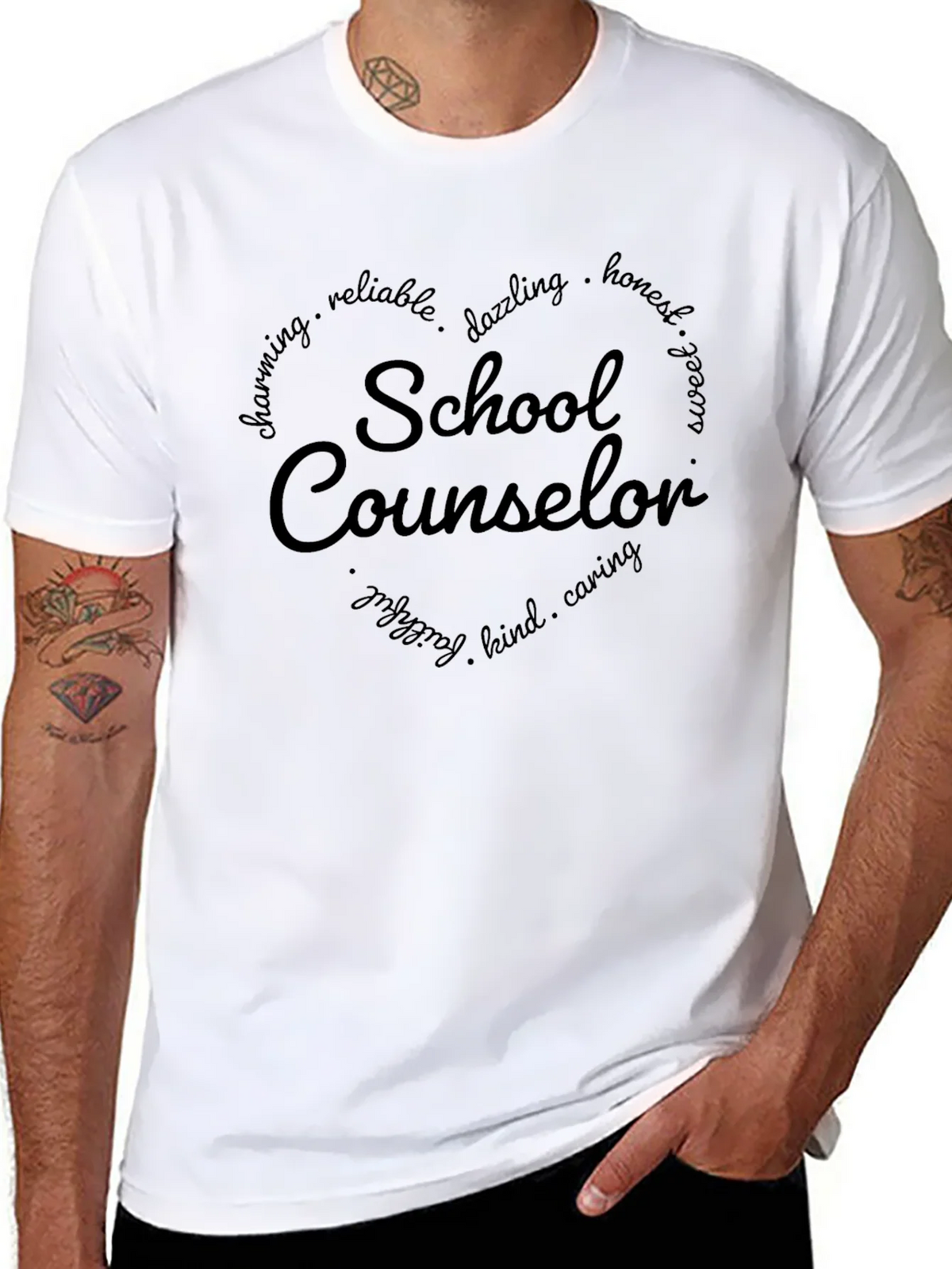 School Counselor T-Shirt - Heart Graphic product image 7