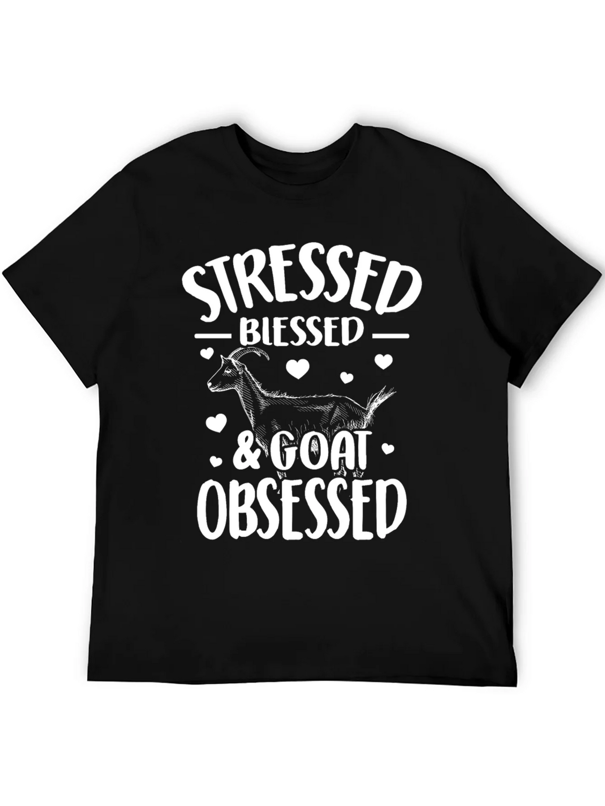 Stressed Blessed Goat Obsessed Graphic Tee product image 5