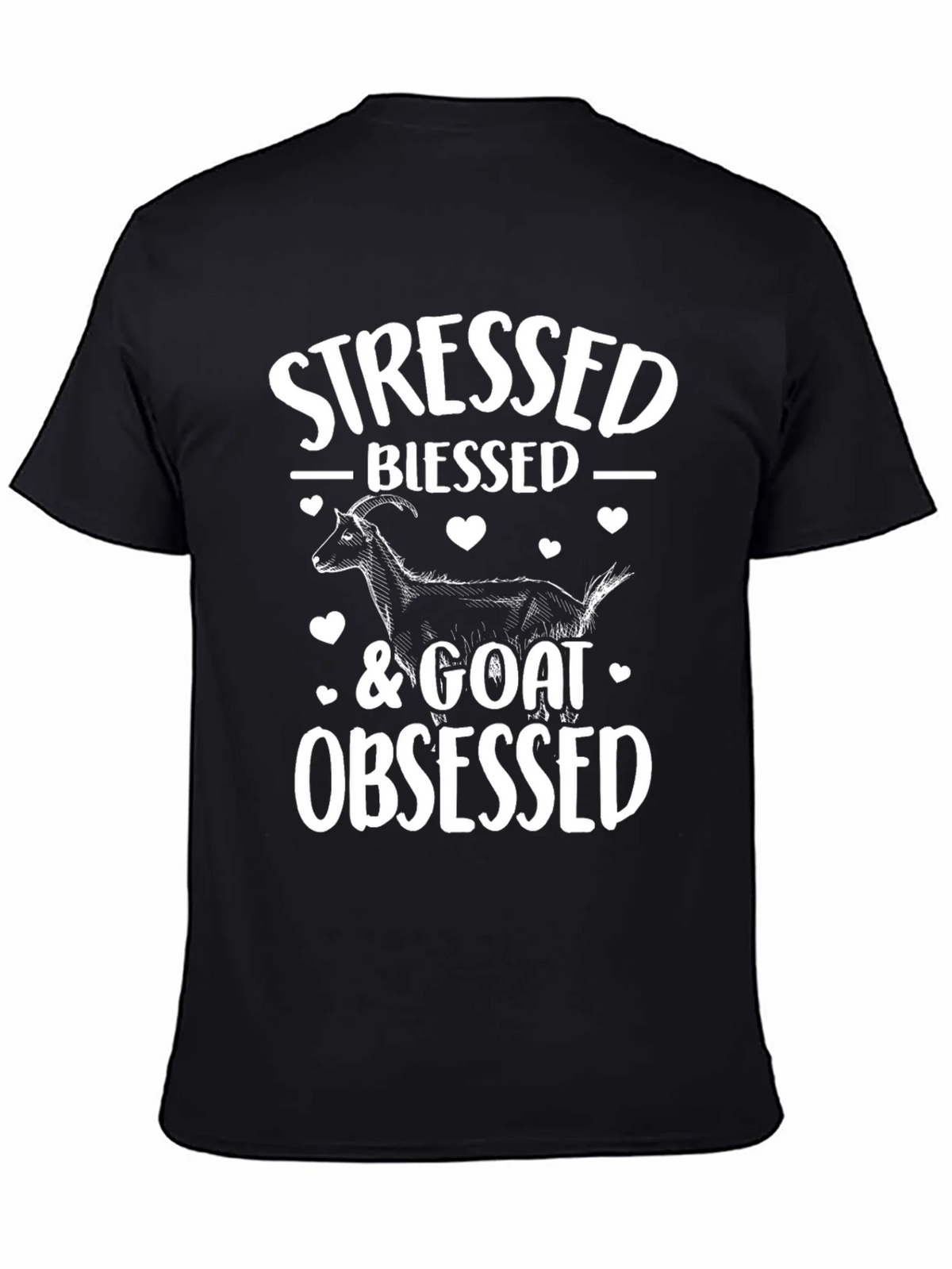 Stressed Blessed Goat Obsessed Graphic Tee product image 4