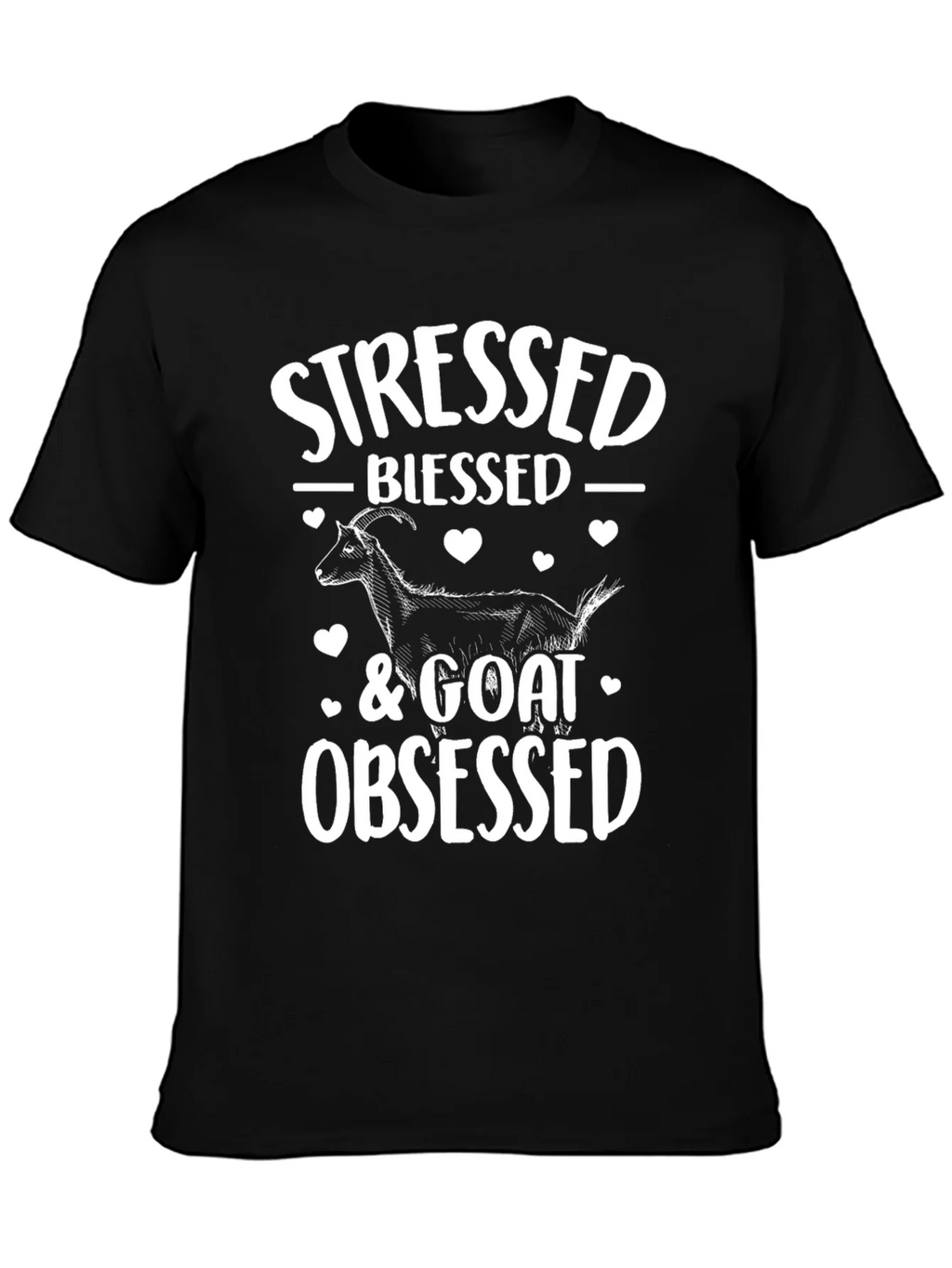 Stressed Blessed Goat Obsessed Graphic Tee product image 3