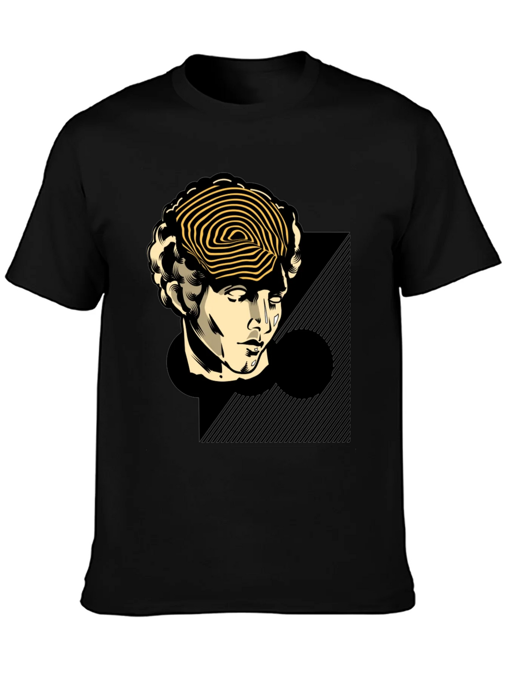 Statue Head Graphic Tee - Black Cotton T-Shirt product image 3