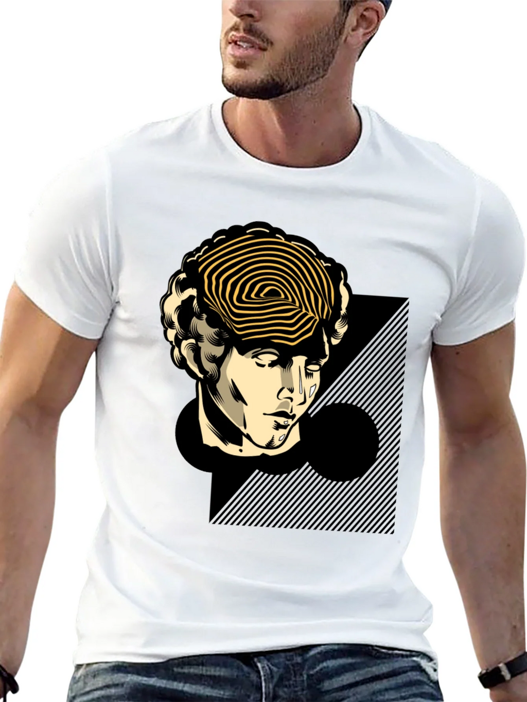 Statue Head Graphic Tee - Black Cotton T-Shirt product image 12