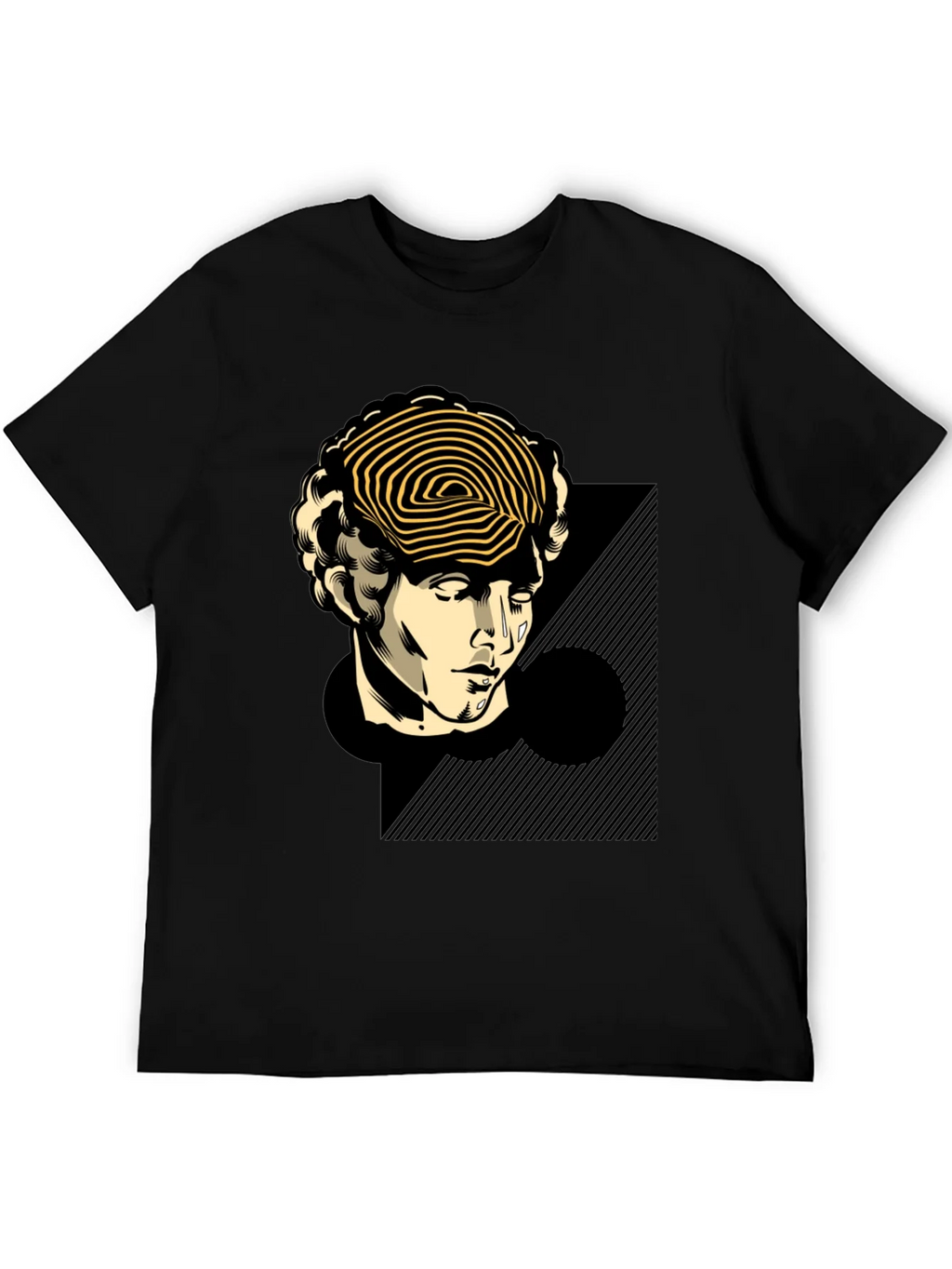 Statue Head Graphic Tee - Black Cotton T-Shirt product image 5