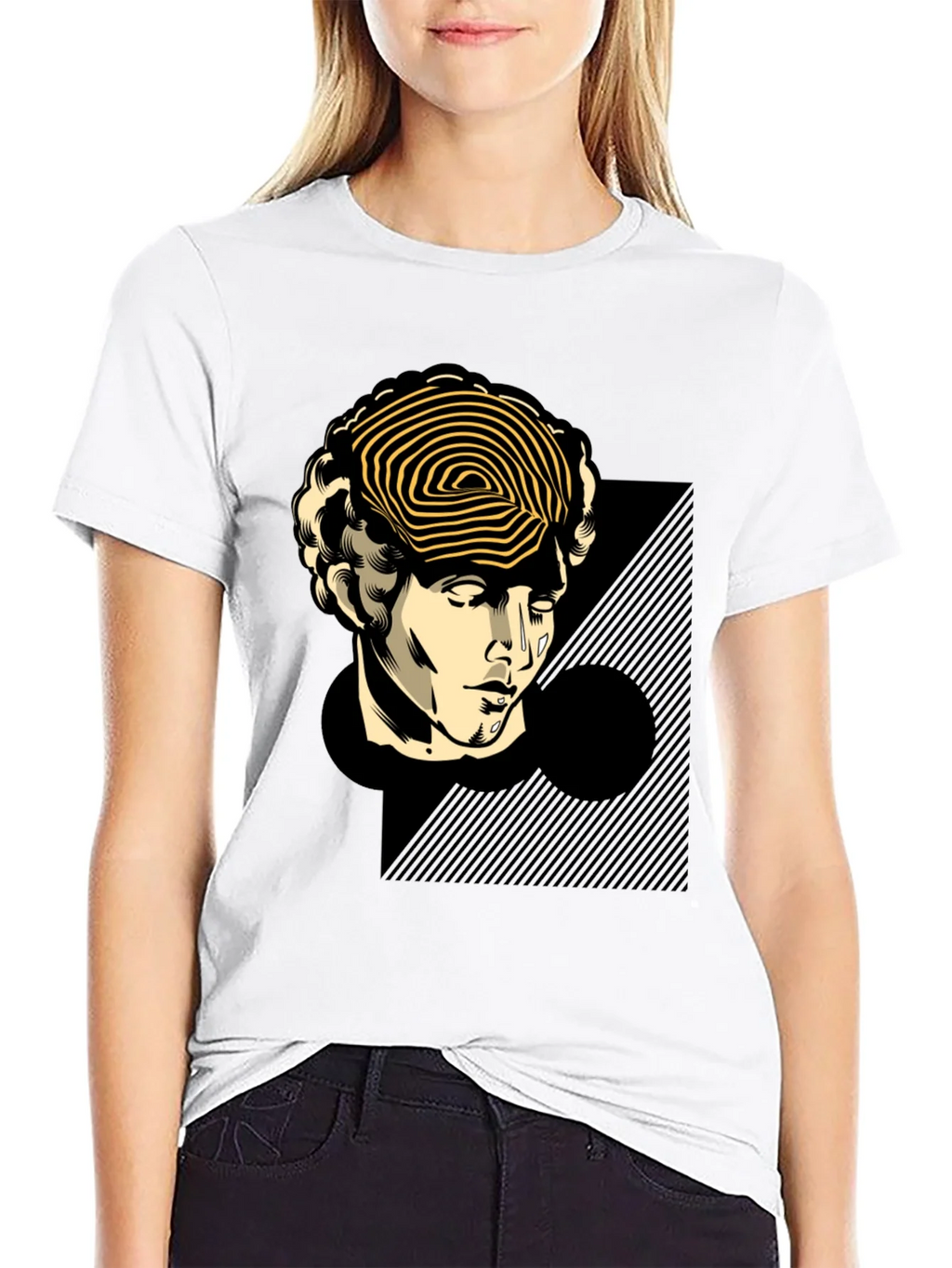 Statue Head Graphic Tee - Black Cotton T-Shirt product image 8