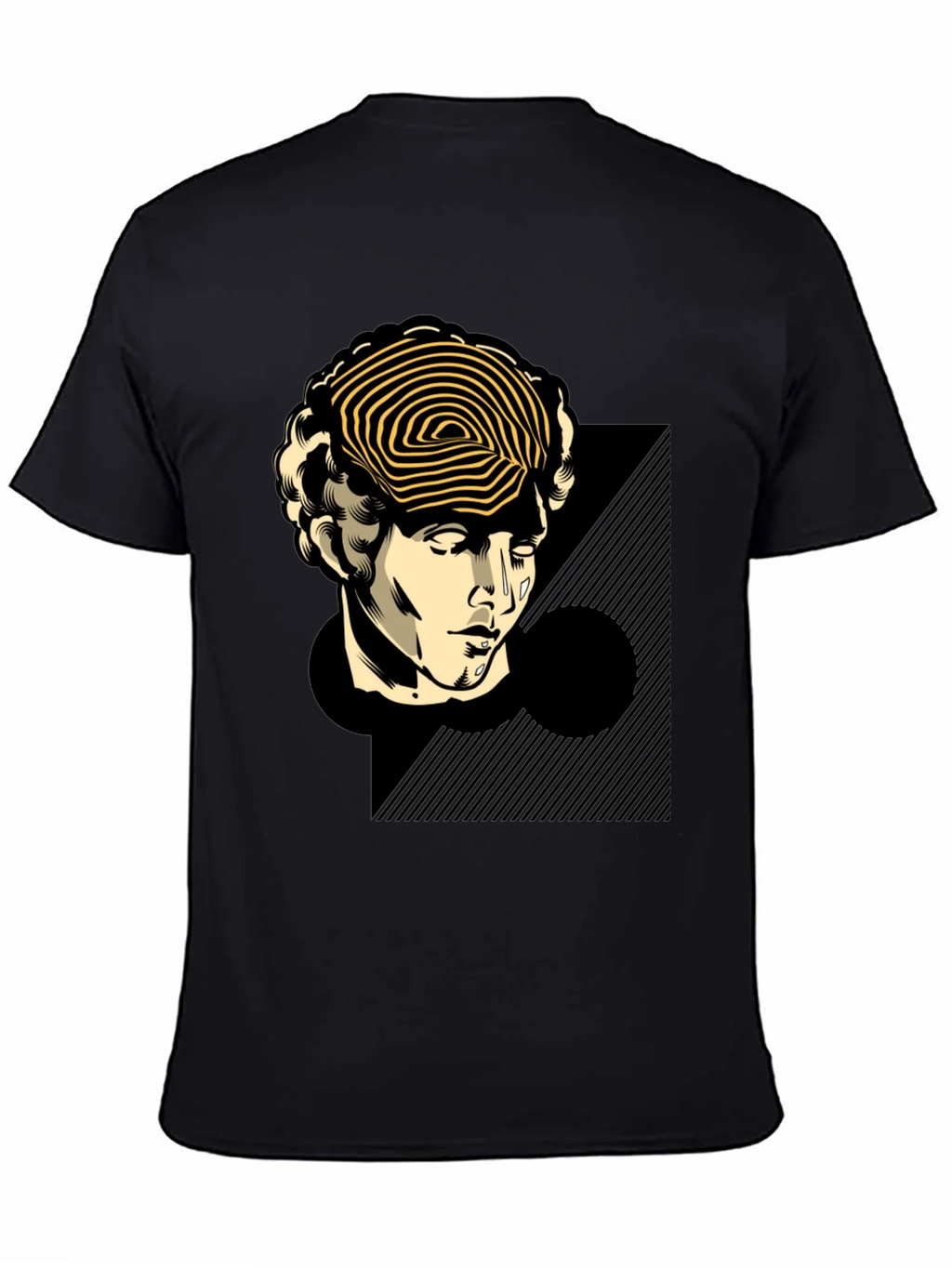 Statue Head Graphic Tee - Black Cotton T-Shirt product image 4