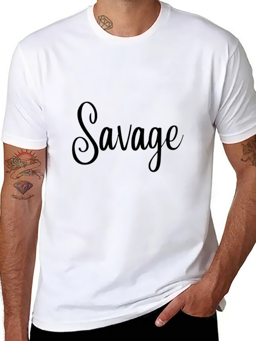 Savage Graphic Tee - Black Cotton Casual Wear product image 7