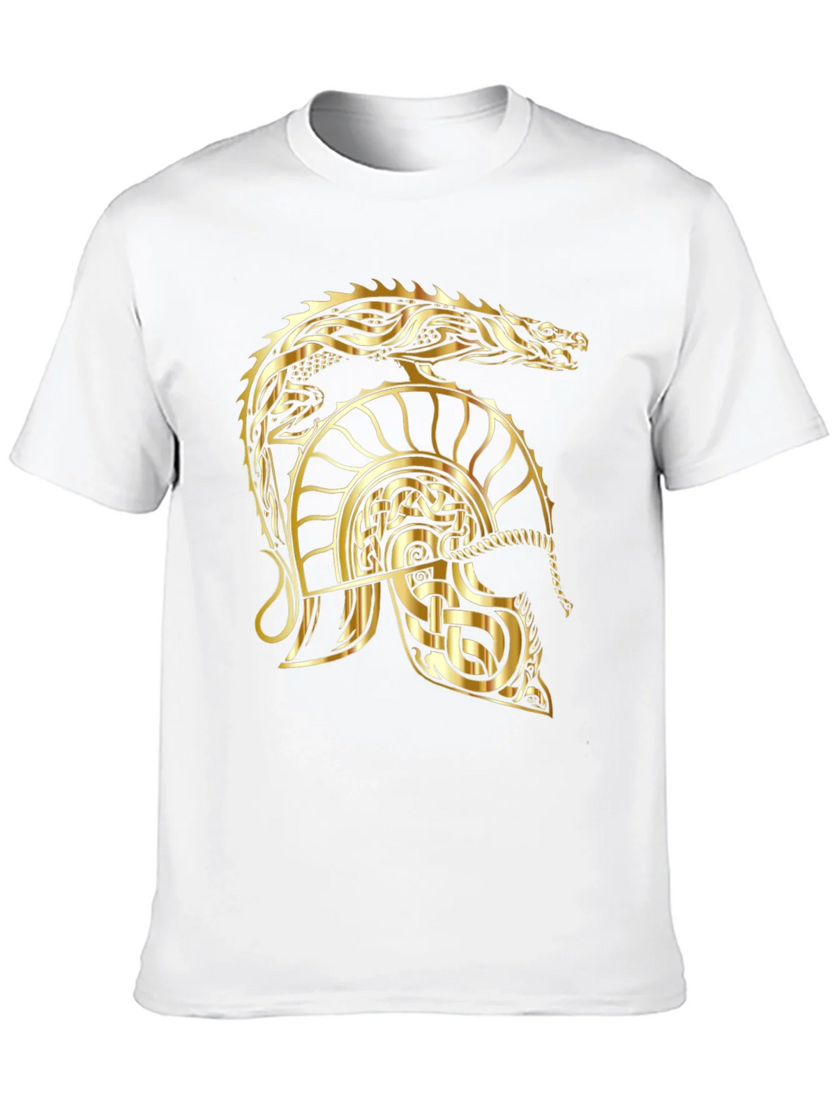 Gold Dragon Helmet Black T-Shirt product image 9