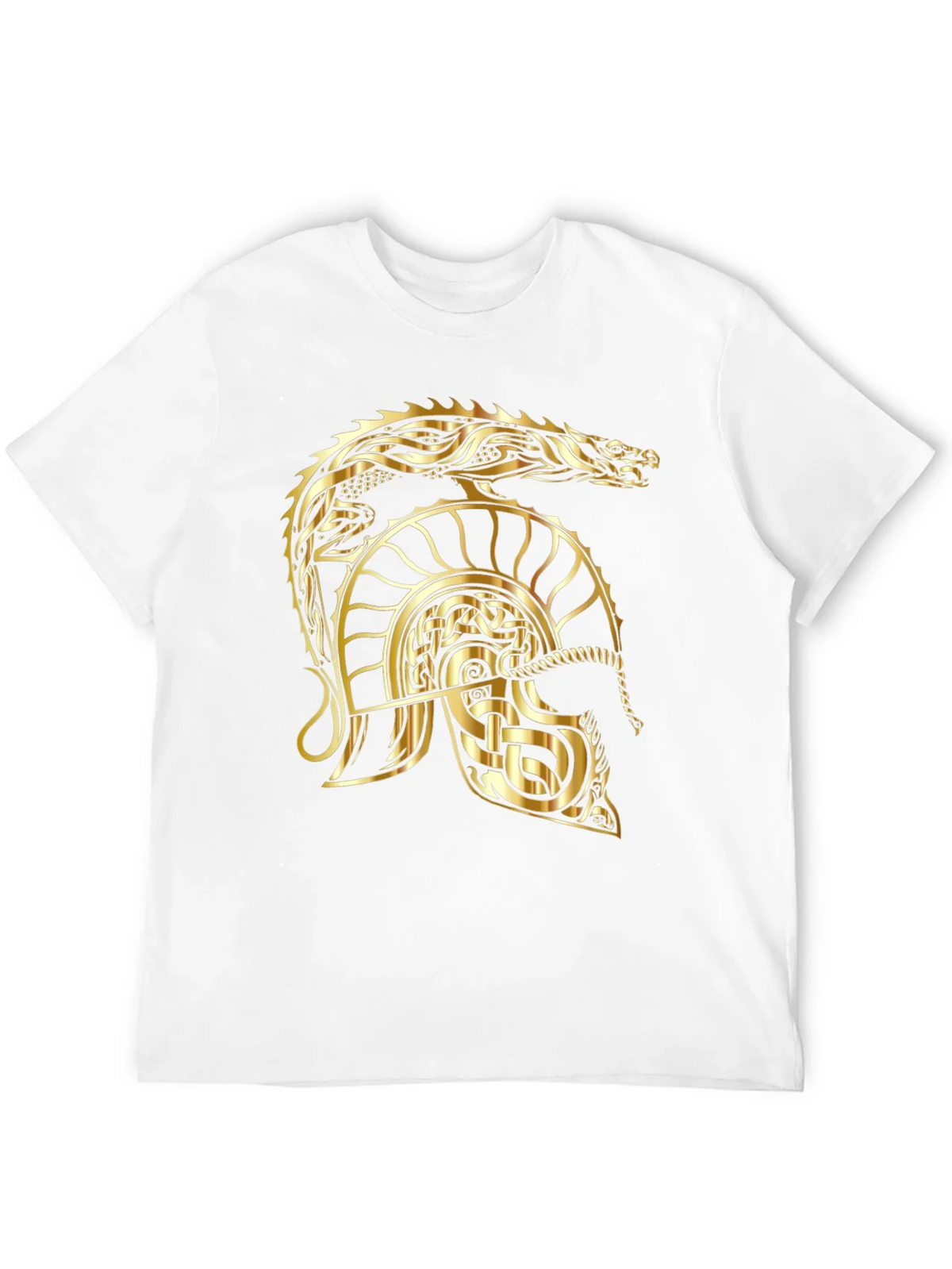Gold Dragon Helmet Black T-Shirt product image 11