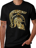 Gold Dragon Helmet Black T-Shirt product image 1
