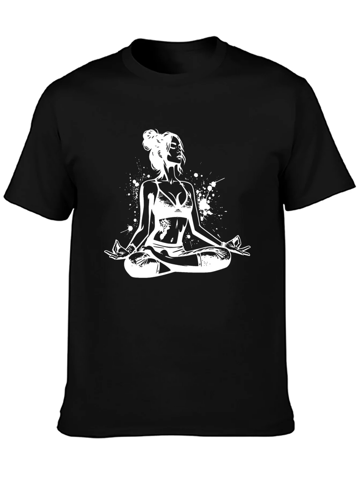Yoga Pose Graphic Tee - Black Cotton Comfort product image 3