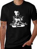 Yoga Pose Graphic Tee - Black Cotton Comfort product image 1