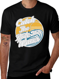 Catch the Ride Waves Graphic Tee - Vintage Surf Style product image 1