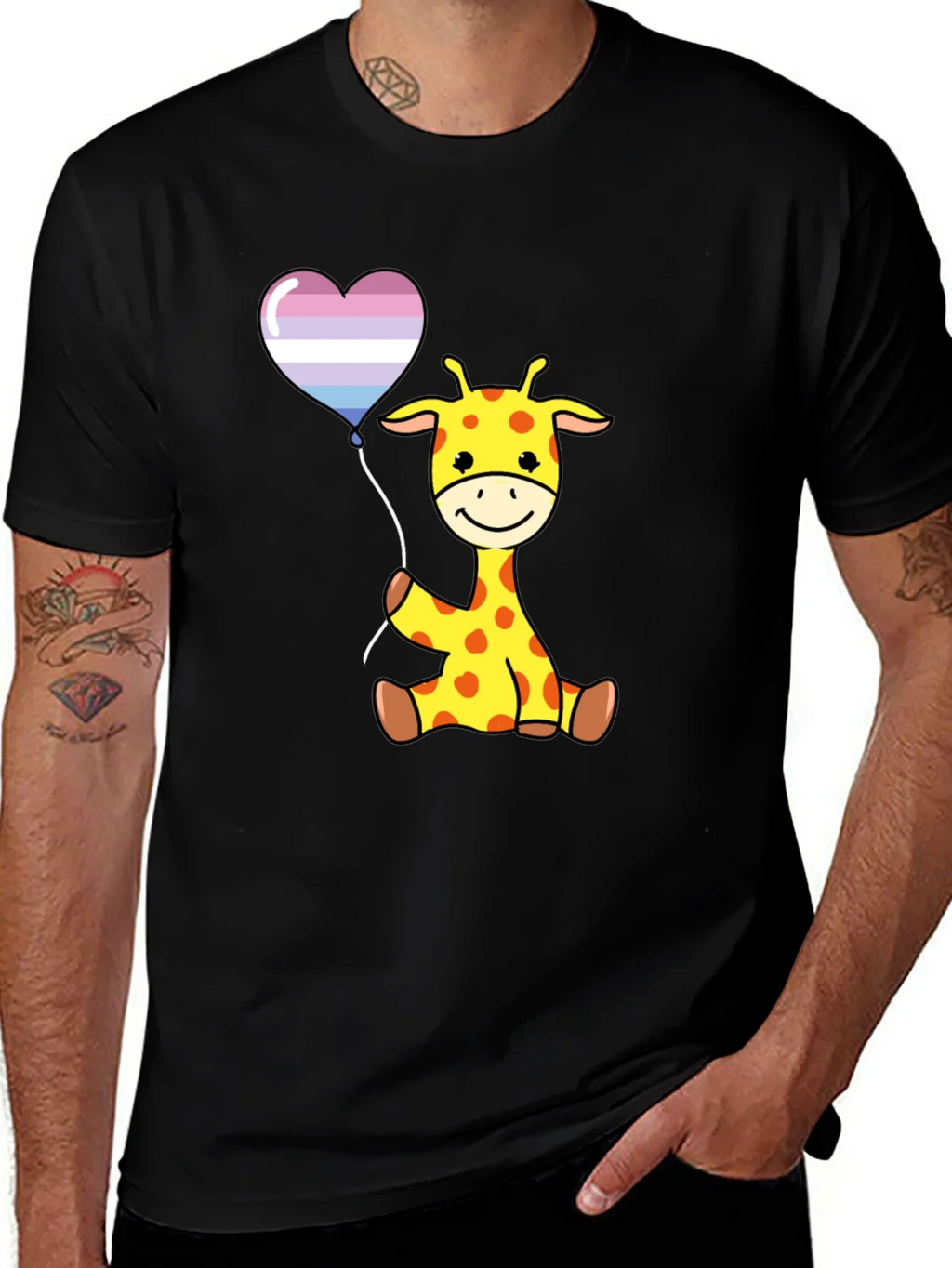 Giraffe Balloon Graphic Tee - Soft Cotton Comfort product image 1