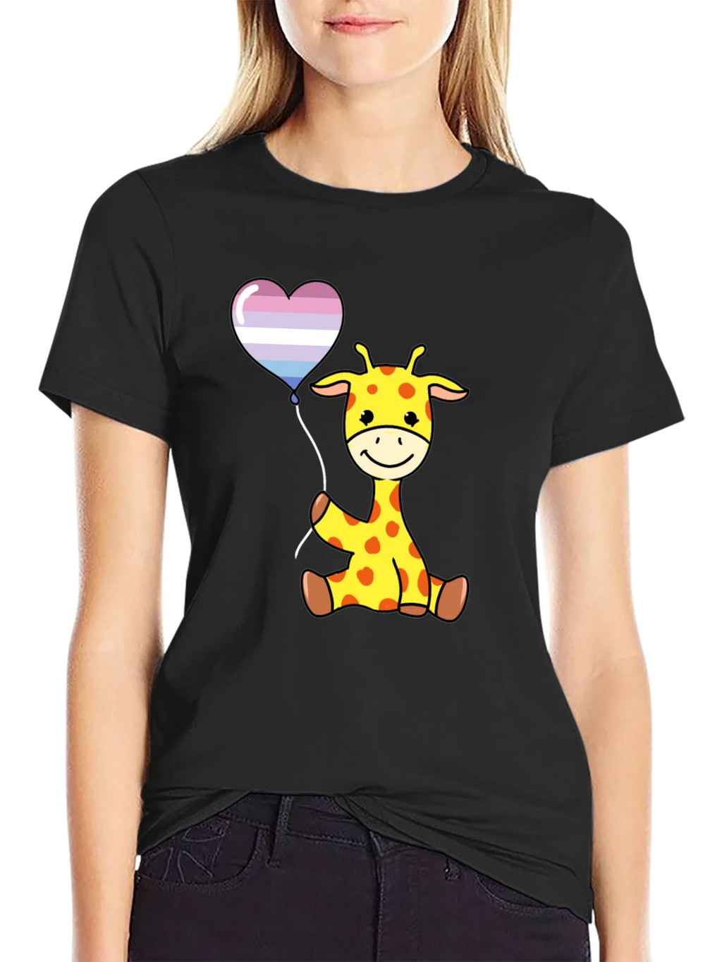 Giraffe Balloon Graphic Tee - Soft Cotton Comfort product image 2