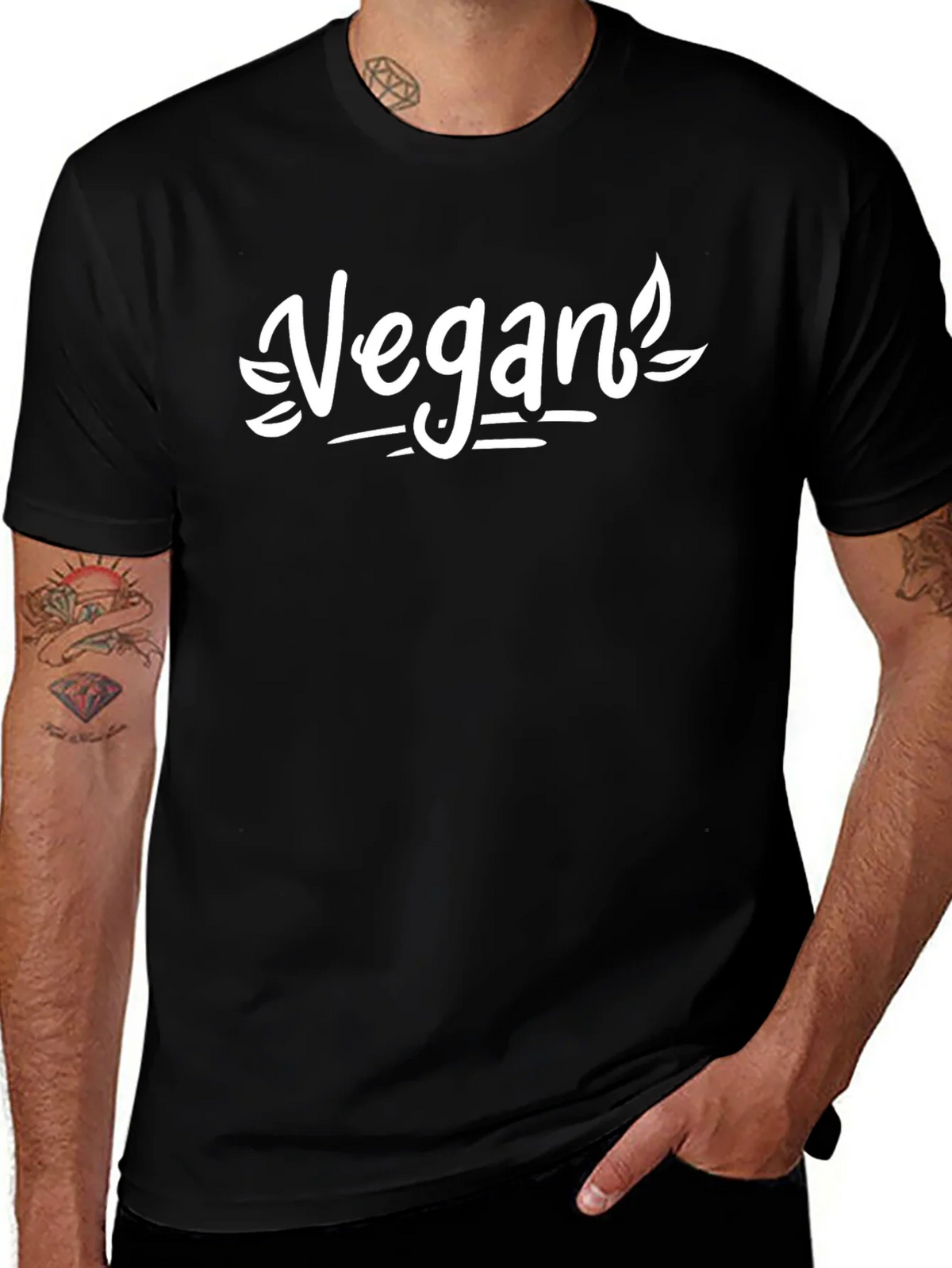 Vegan Graphic Tee - Black Cotton Shirt product image 1