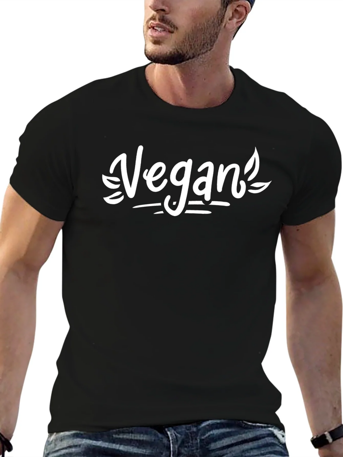 Vegan Graphic Tee - Black Cotton Shirt product image 6