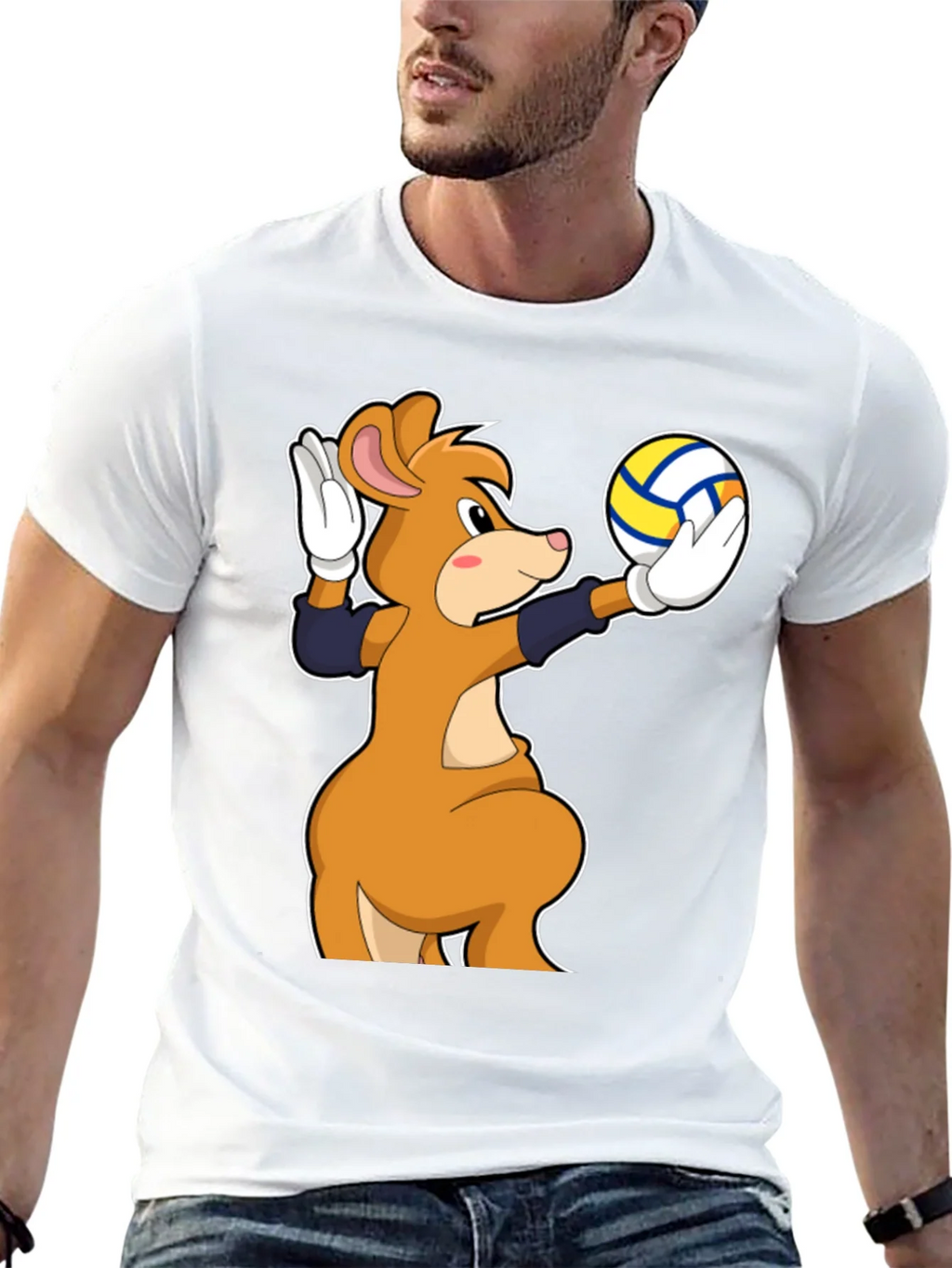 Cartoon Mouse Volleyball Player T-Shirt product image 12
