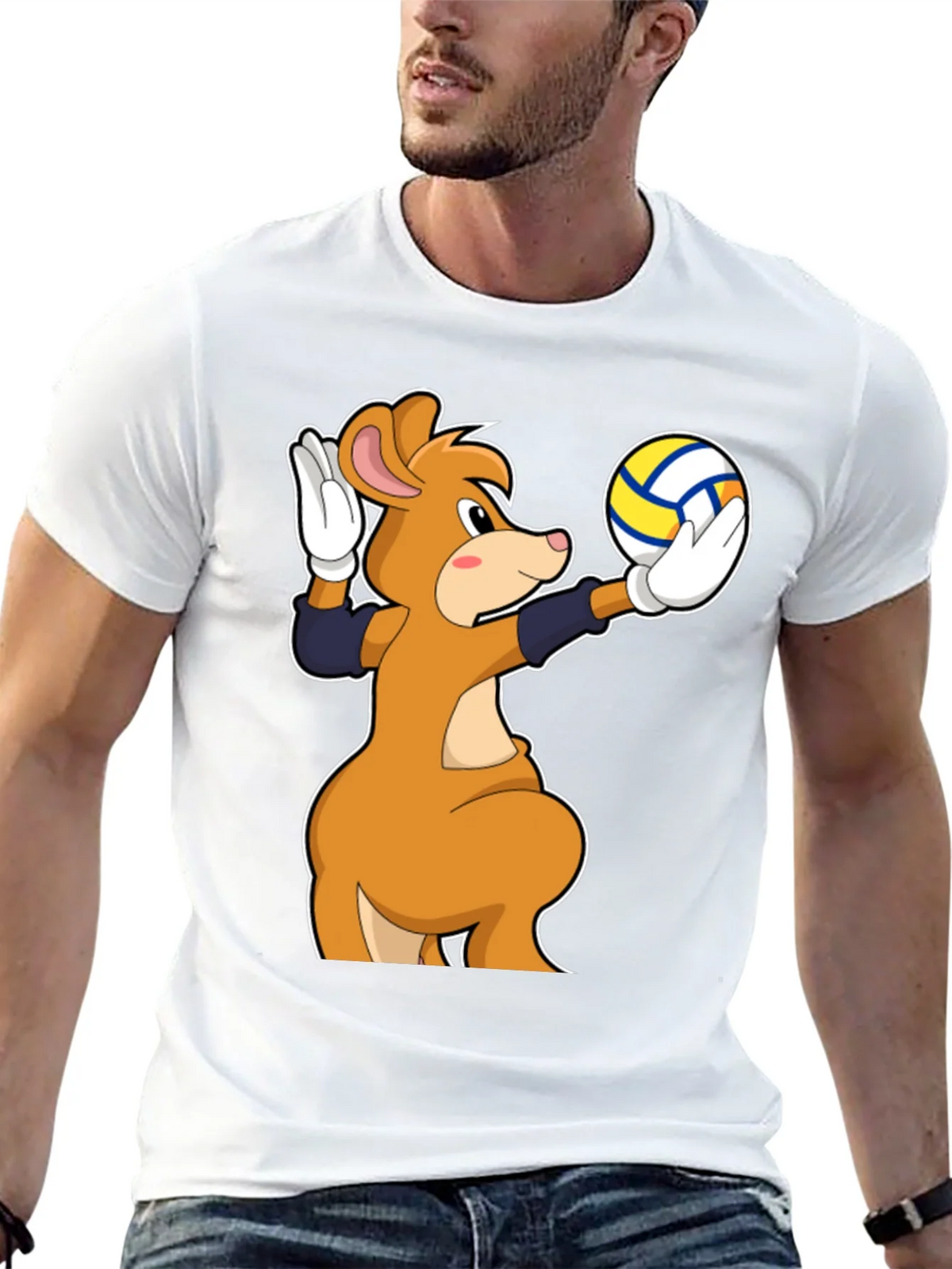 Cartoon Mouse Volleyball Player T-Shirt product image 12