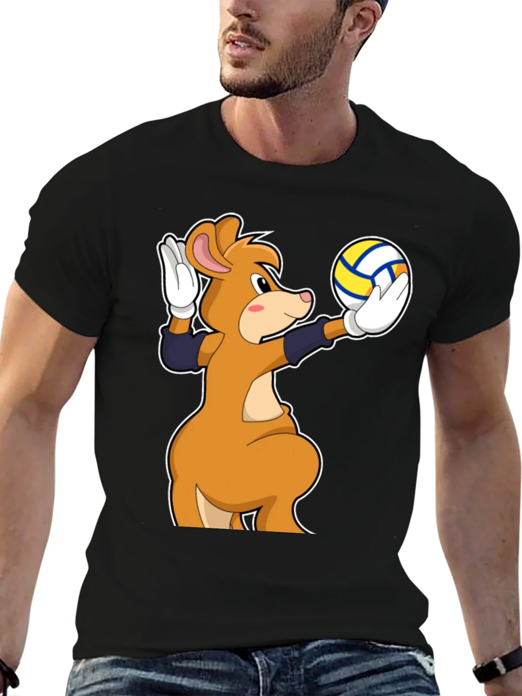 Cartoon Mouse Volleyball Player T-Shirt product image 6