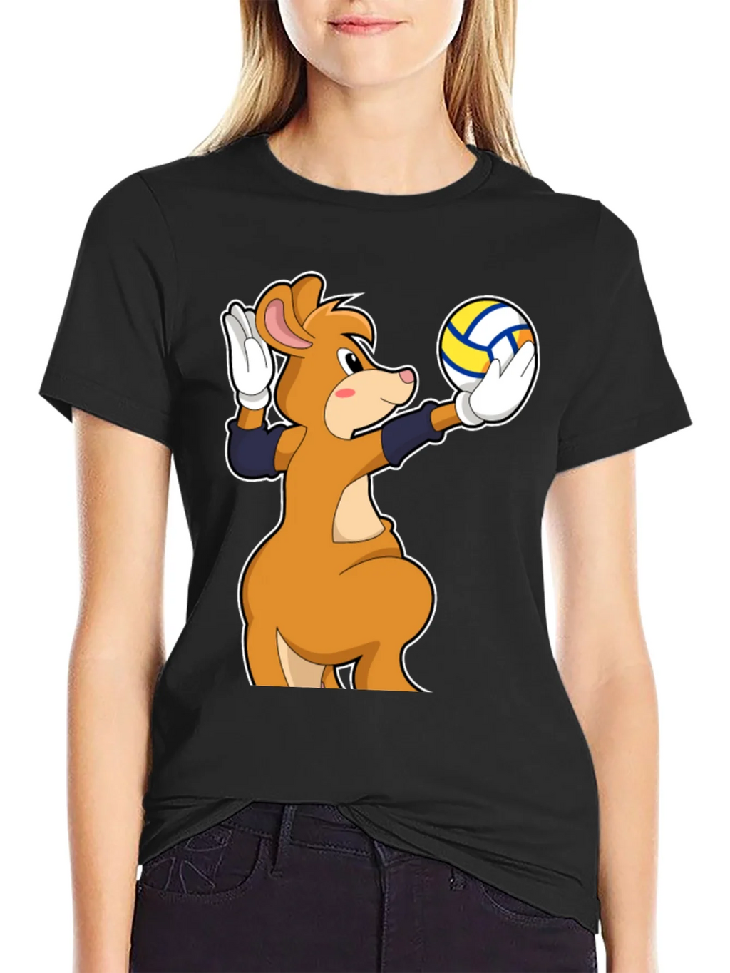Cartoon Mouse Volleyball Player T-Shirt product image 2