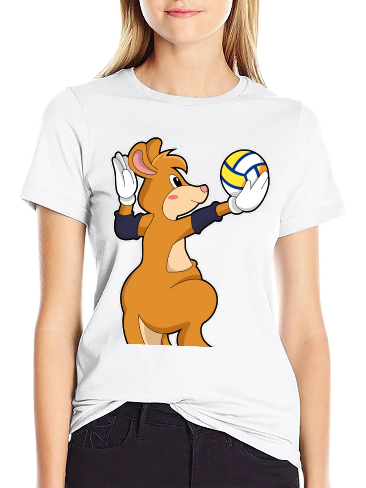 Cartoon Mouse Volleyball Player T-Shirt product image 8