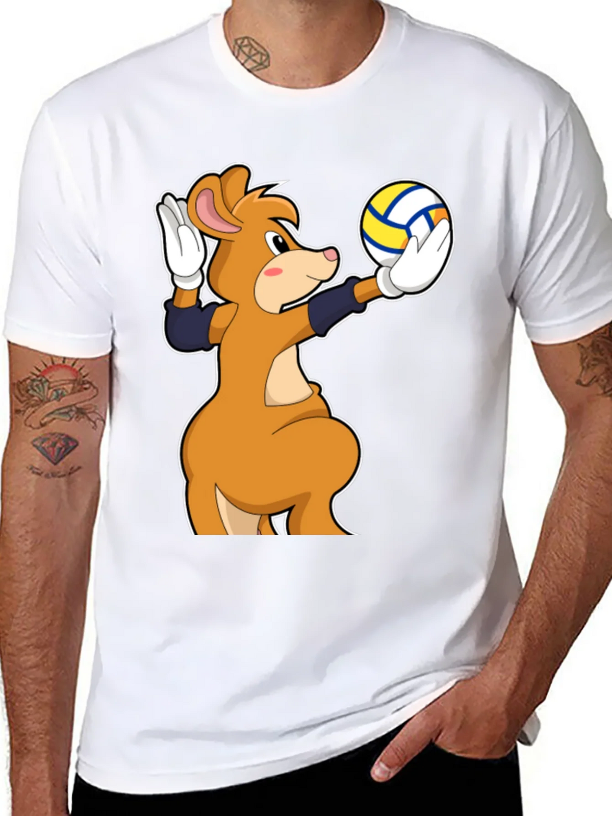Cartoon Mouse Volleyball Player T-Shirt product image 7