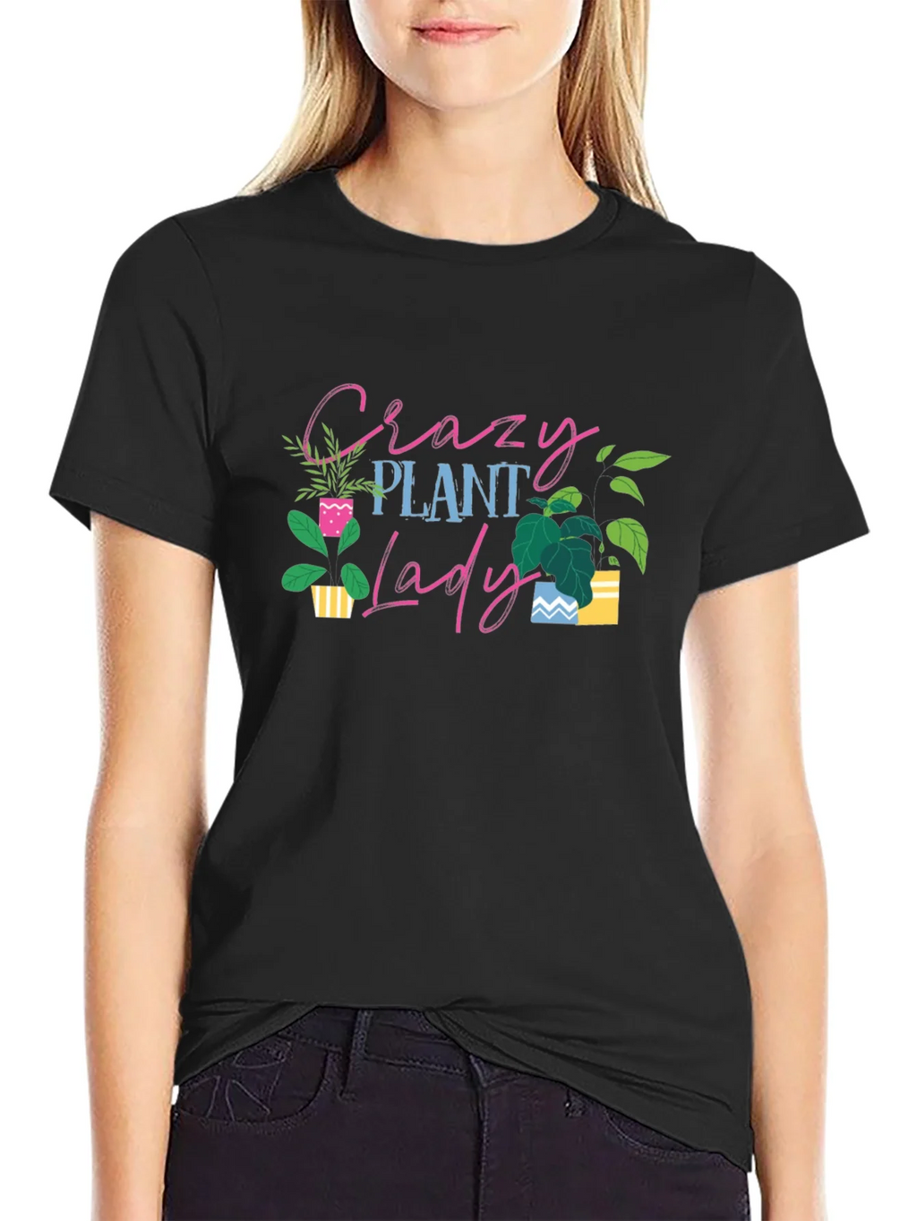 Crazy Plant Lady T-Shirt - Black Cotton Tee product image 2