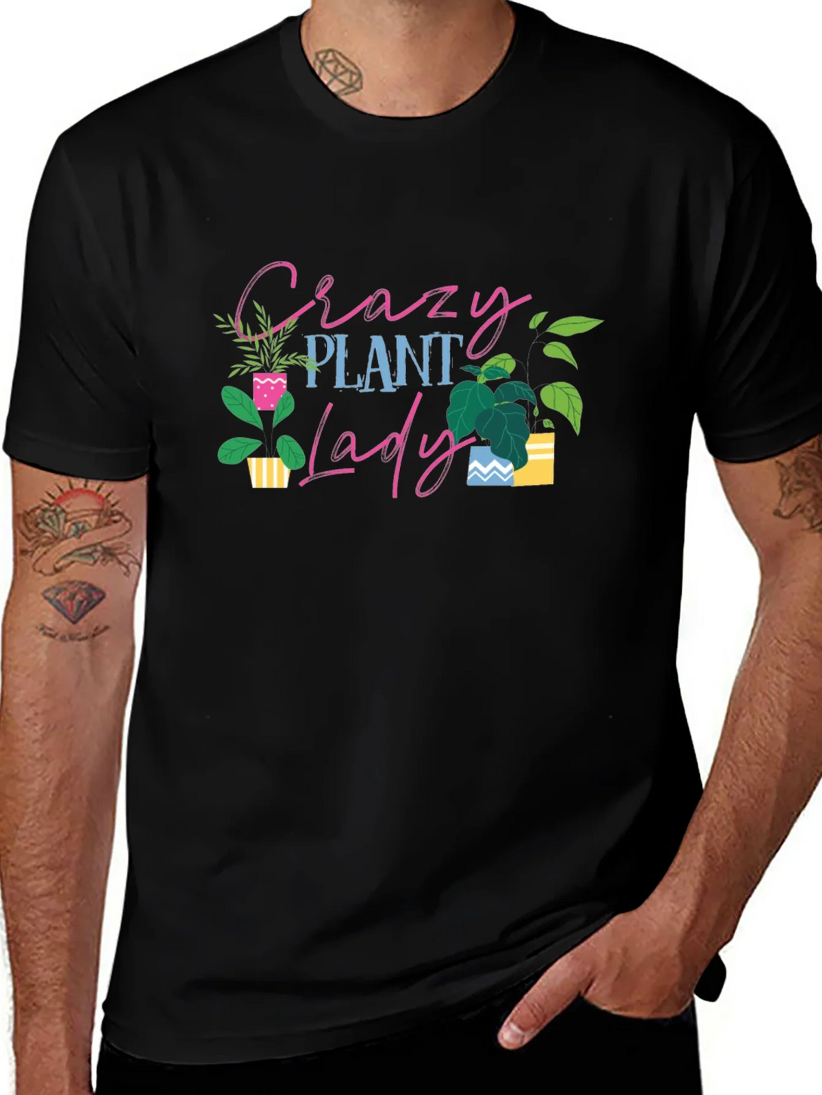 Crazy Plant Lady T-Shirt - Black Cotton Tee product image 1