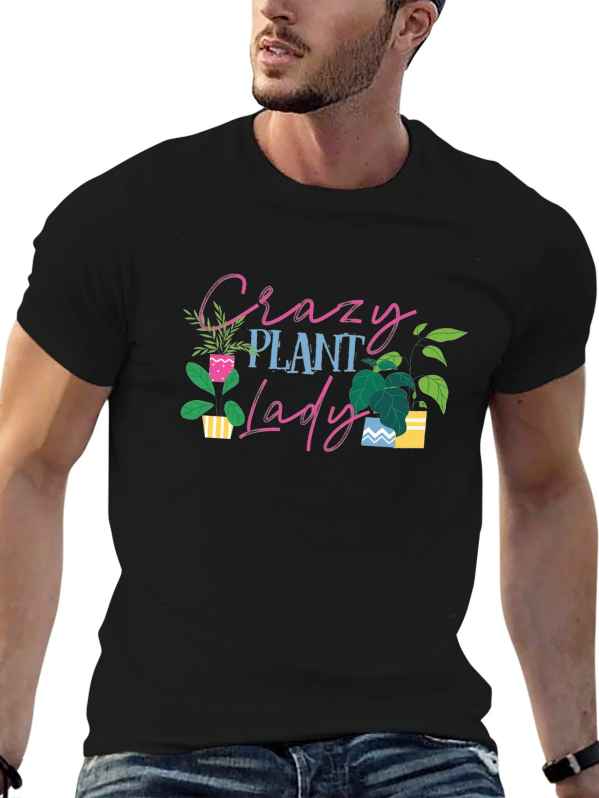 Crazy Plant Lady T-Shirt - Black Cotton Tee product image 6