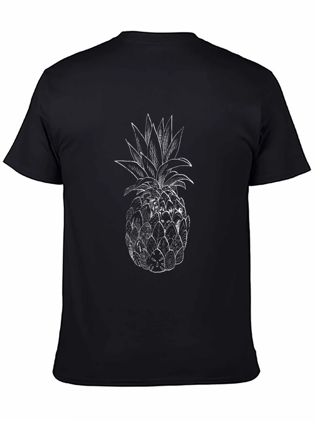 Pineapple Graphic Print Black T-Shirt product image 4