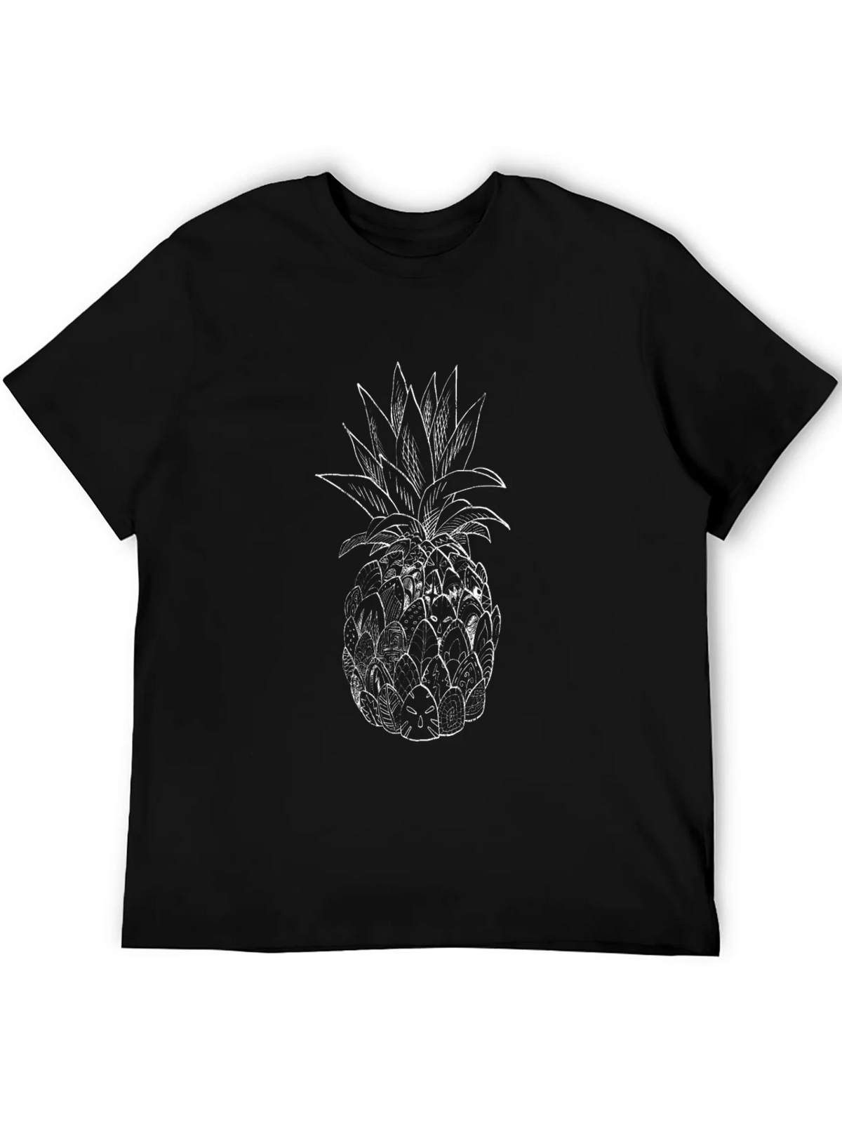 Pineapple Graphic Print Black T-Shirt product image 5