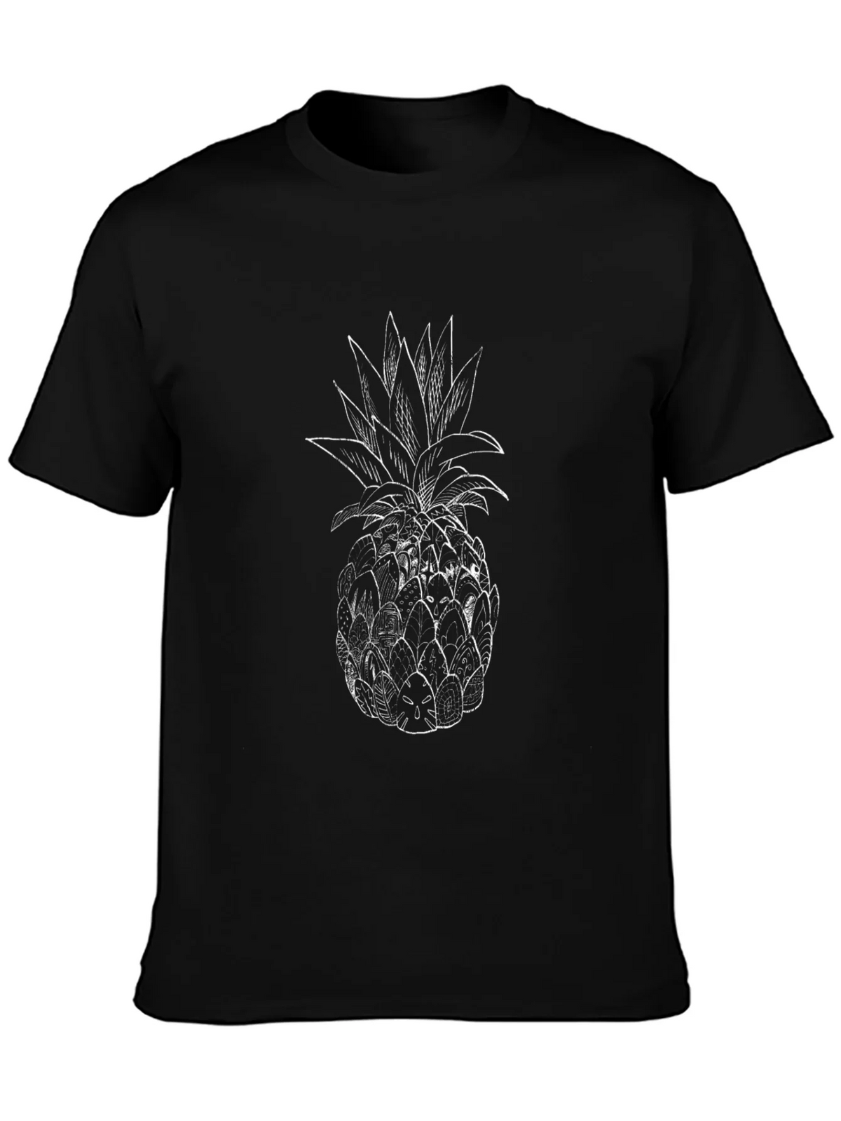 Pineapple Graphic Print Black T-Shirt product image 3