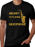 Grumpy Saxophone Player Black T-Shirt product image 1