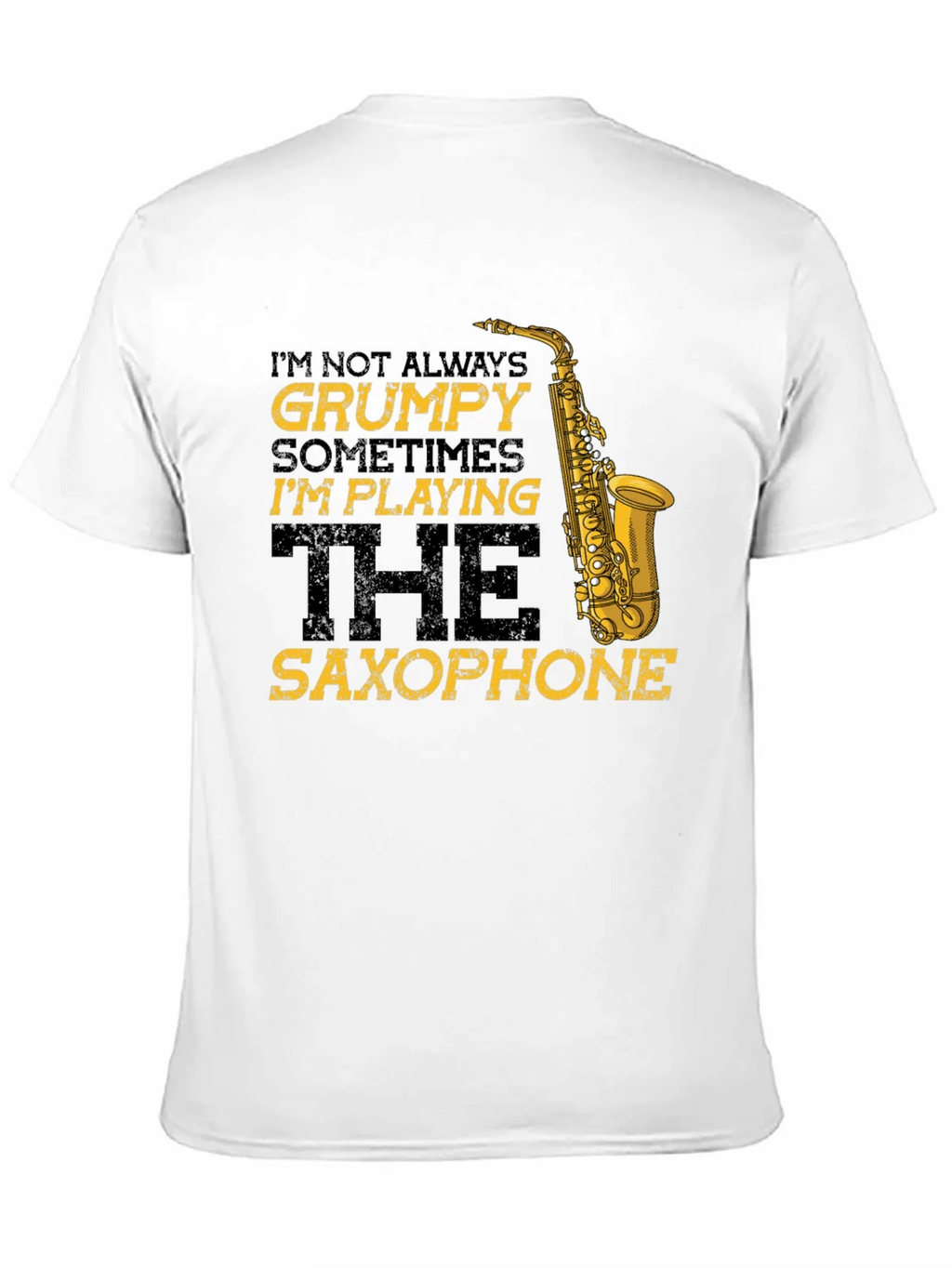 Grumpy Saxophone Player Black T-Shirt product image 10