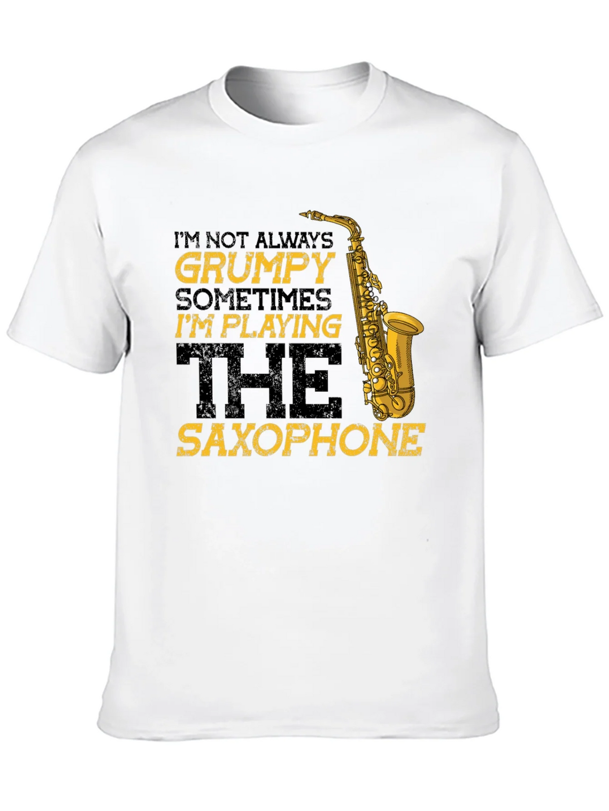 Grumpy Saxophone Player Black T-Shirt product image 9