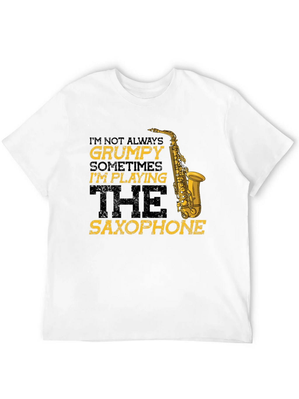 Grumpy Saxophone Player Black T-Shirt product image 11