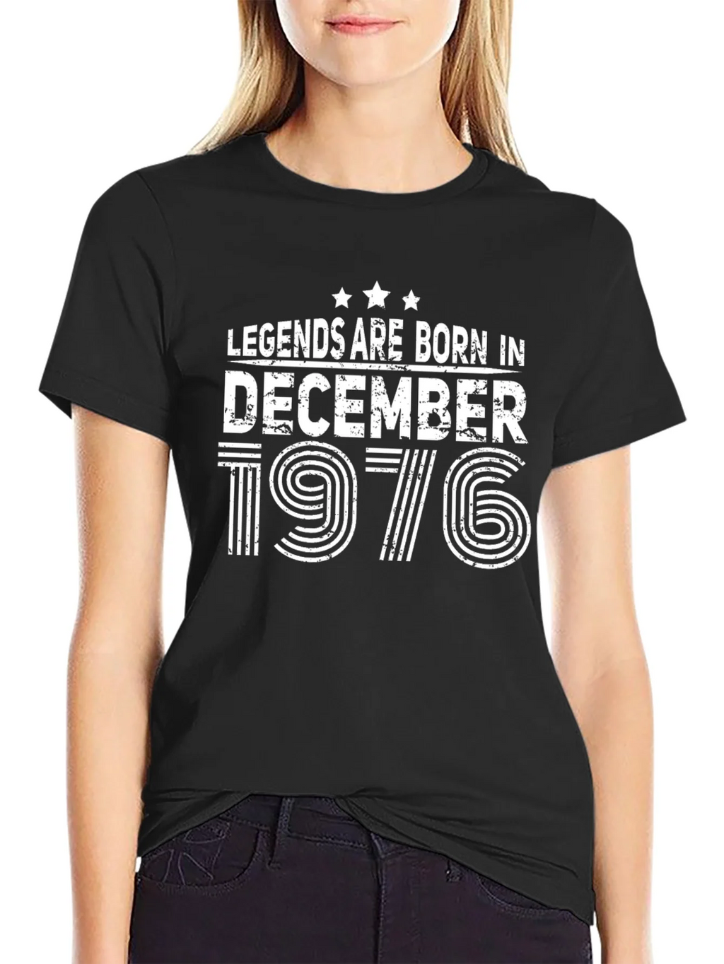 Legends Born in December 1976 Black T-Shirt product image 2