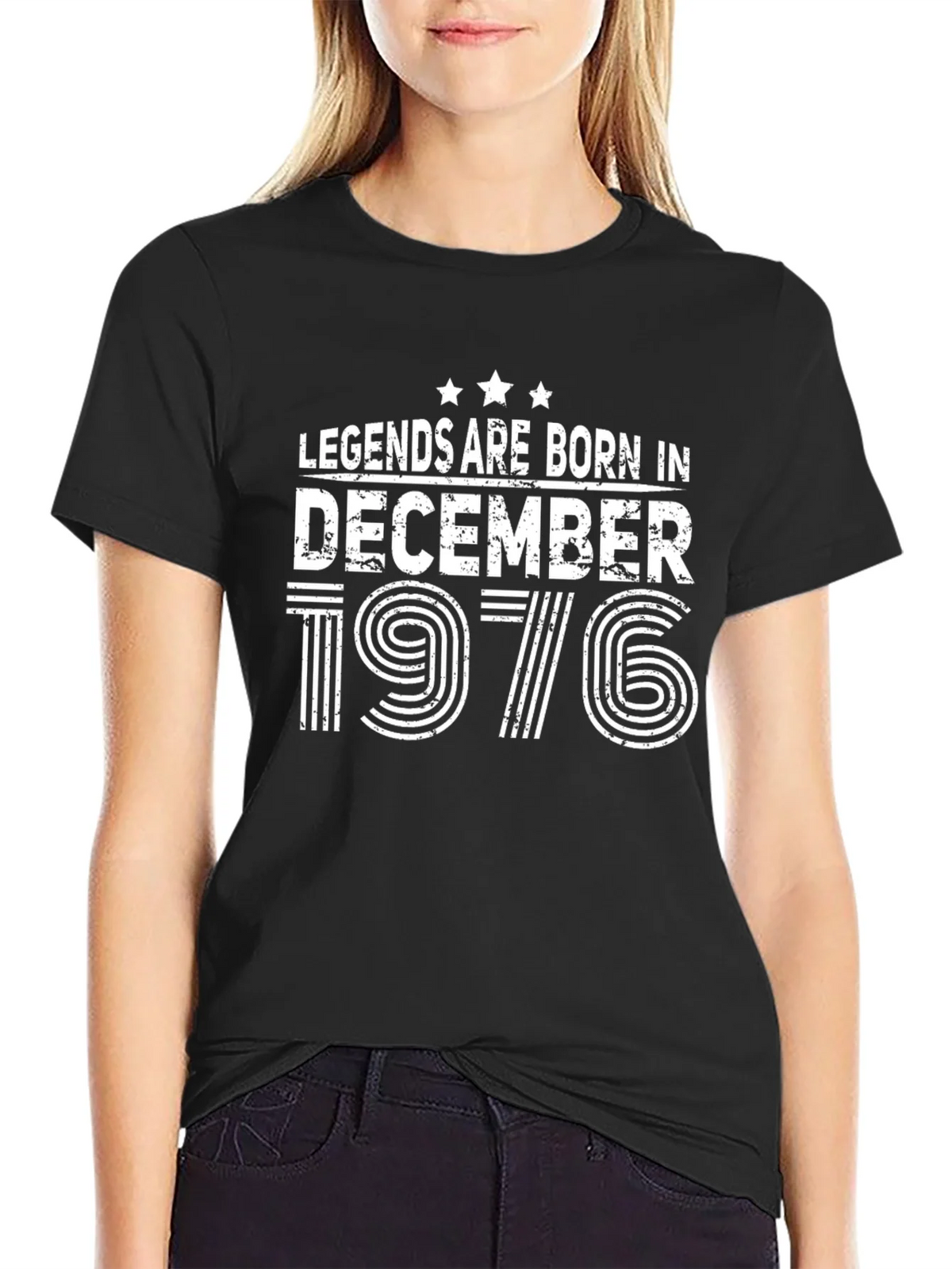 Legends Born in December 1976 Black T-Shirt product image 2