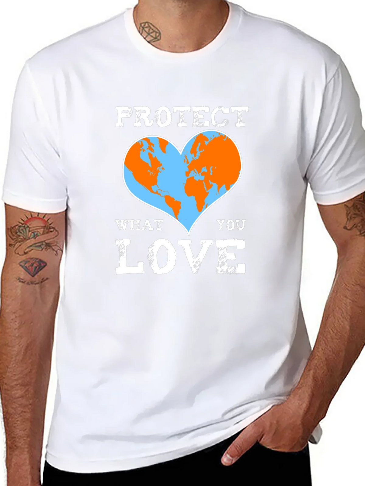 Protect What You Love Earth Heart T-Shirt product image 7