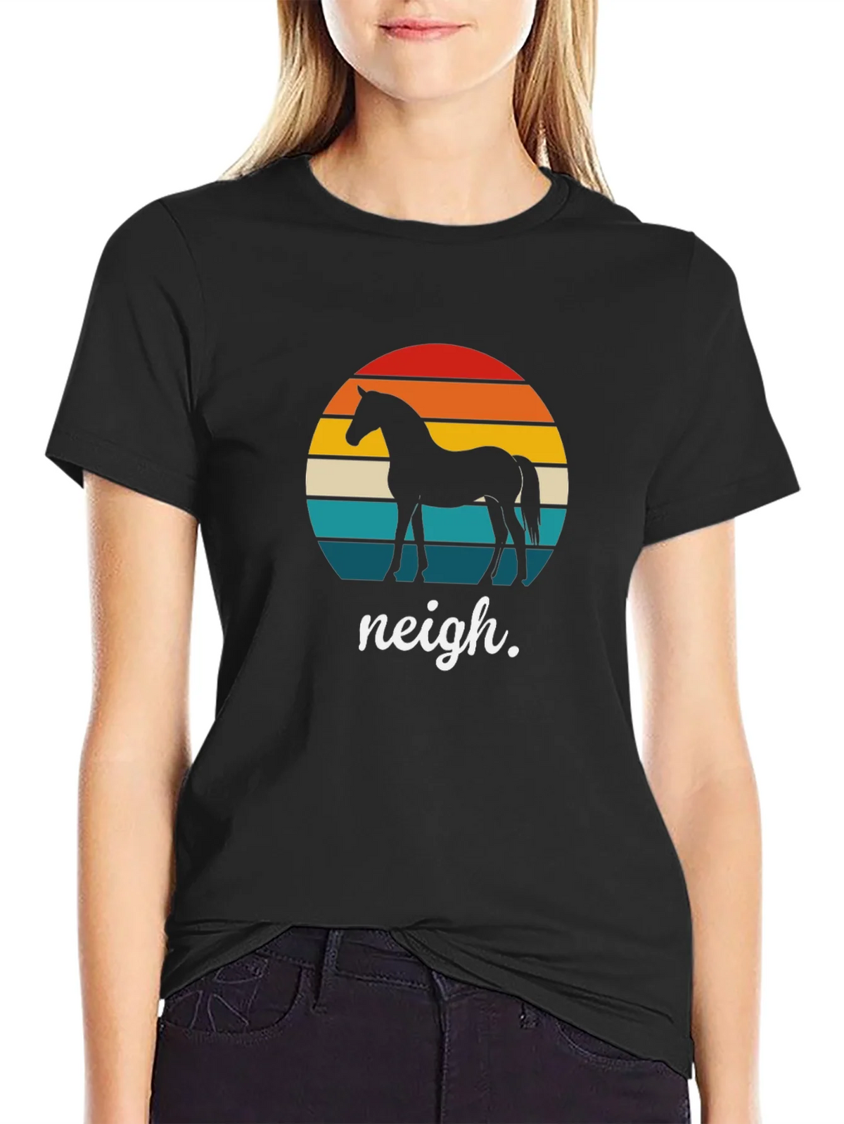 Retro Horse T-Shirt - Neigh Design product image 2